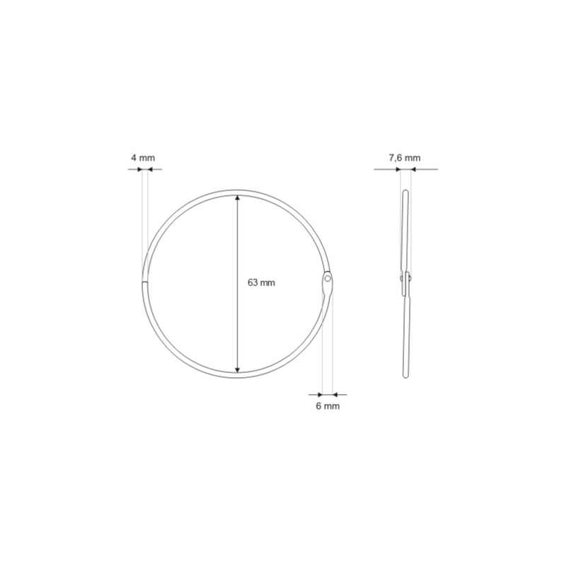 Kółko metalowe otwierane  60/4,0 mm nikiel