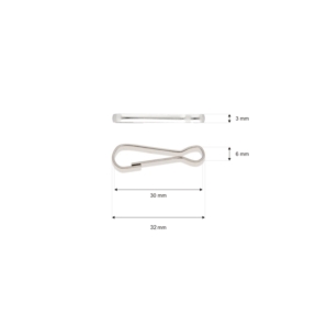 Karabińczyk metalowy 6x30 mm 0325-2000 nikiel