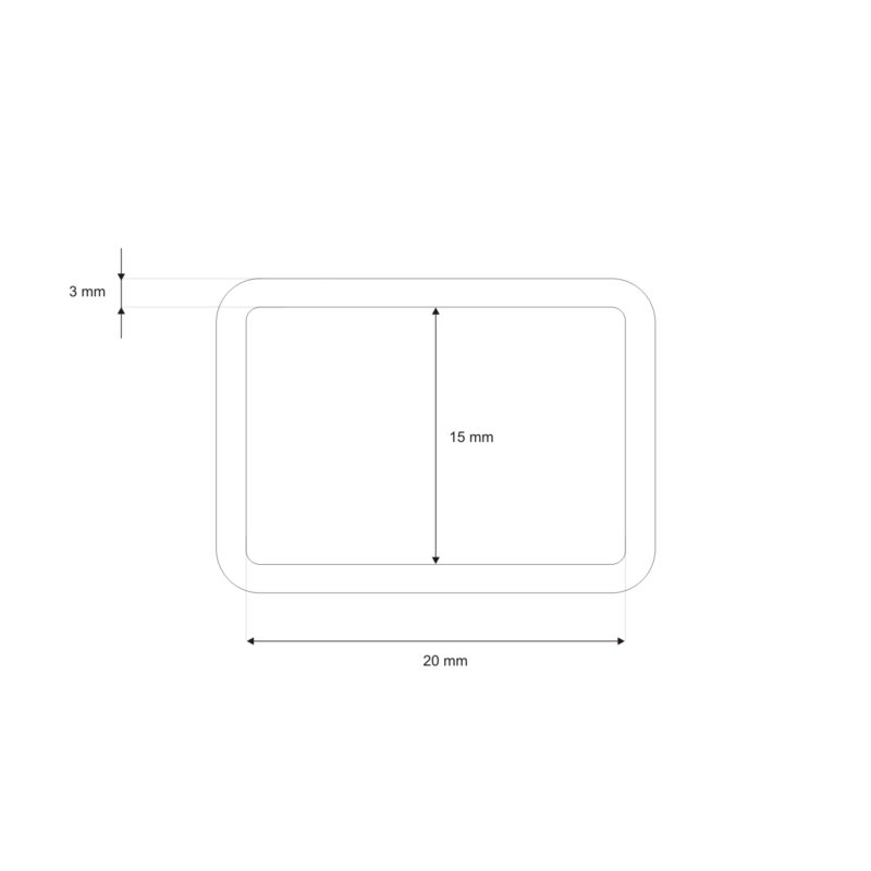 METAL    FRAME  20/15/3 MM MATT BLACK WIRE 100  PCS