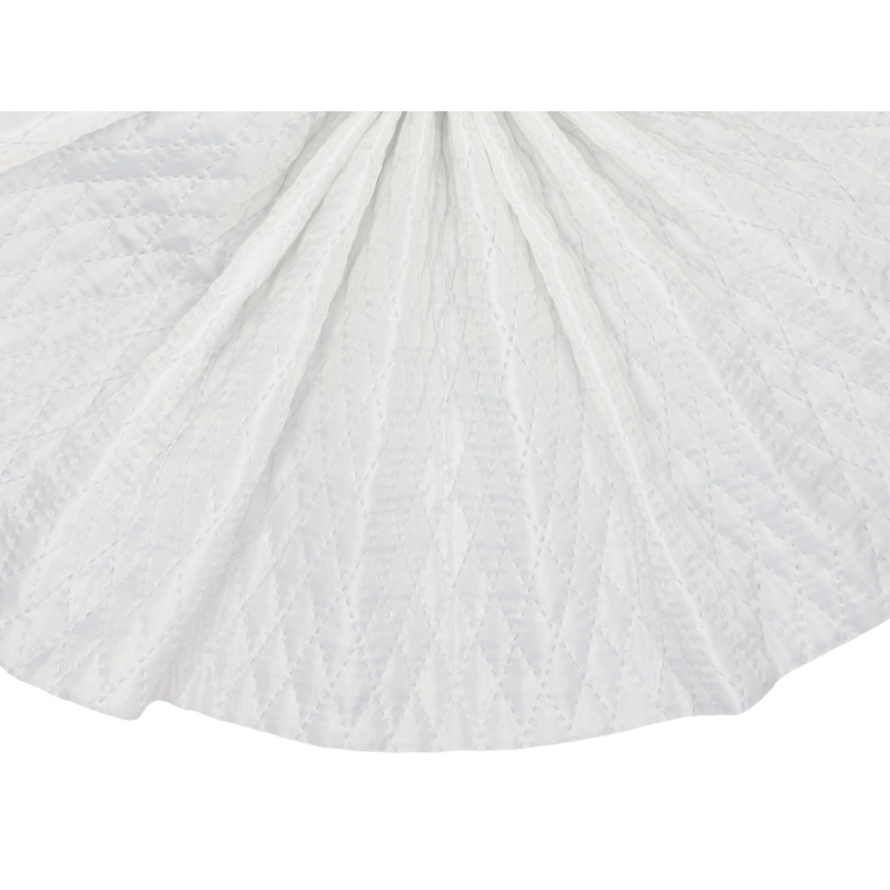 QUILTED POLYESTER LINING   FABRIC DIAMOND&nbsp180T (501) WHITE  150 CM  25 MB