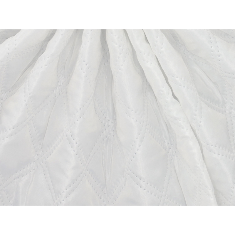 QUILTED POLYESTER LINING   FABRIC CHESSBOARD&nbsp180T (501)  WHITE 150 CM MB