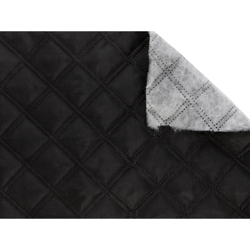 QUILTED POLYESTER LINING   FABRIC CHESSBOARD&nbsp180T (580)   BLACK 150 CM MB