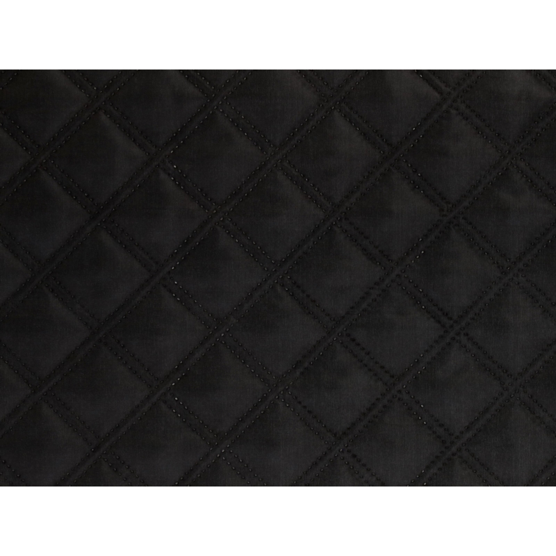 QUILTED POLYESTER LINING   FABRIC CHESSBOARD&nbsp180T (580)   BLACK 150 CM MB