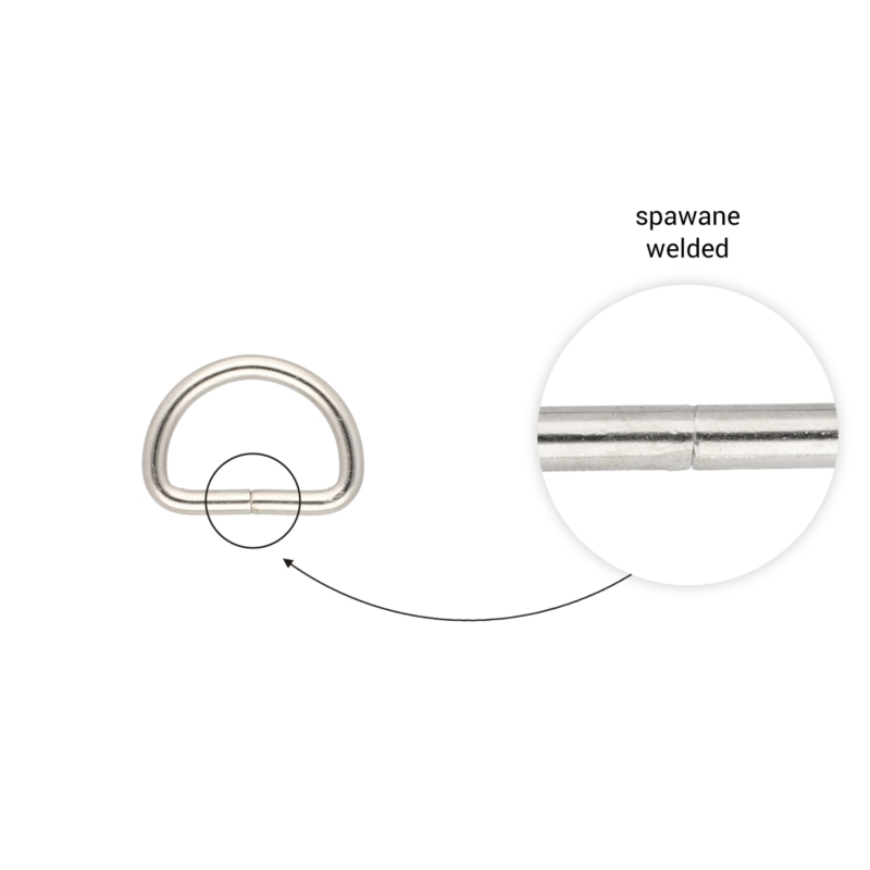 METAL D-RING 20/13/3 MM NICKEL WELDED 100 PCS