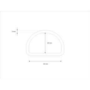 Półkole metalowe 30/20/3 mm nikiel spawane