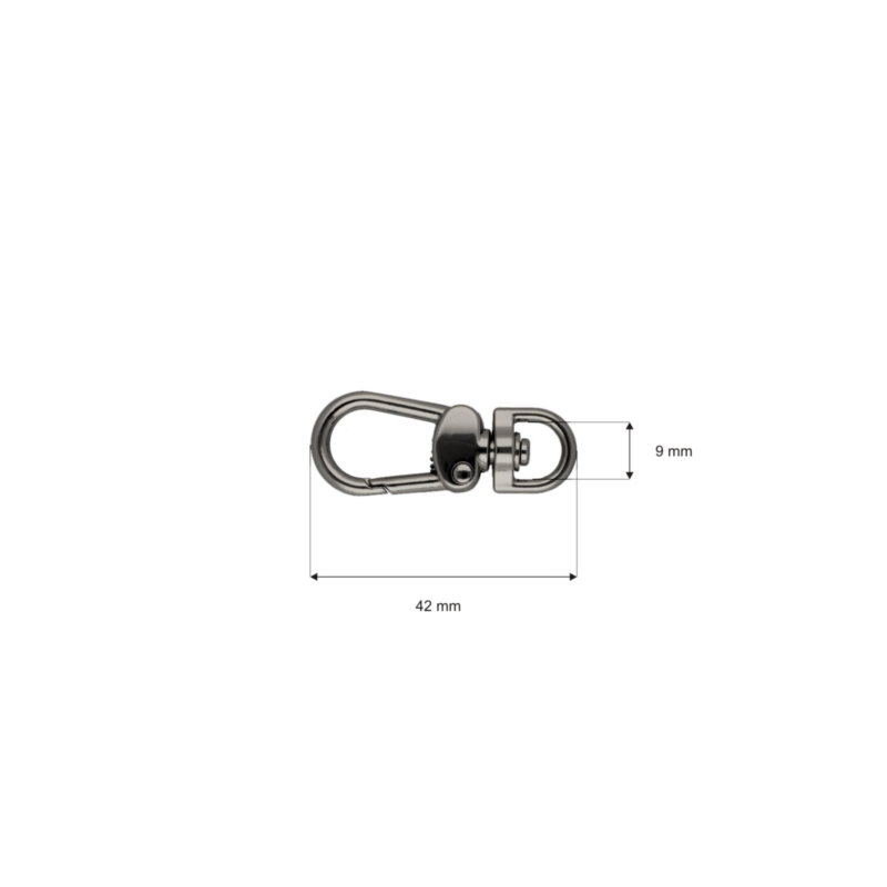 METAL SNAP HOOK&nbsp9 MM  MILAN BLACK NICKEL  100      PCS