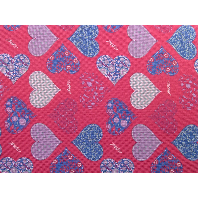 Polyester fabric premium 600d*300d waterproof pvc-f covered hearts 4 150 cm