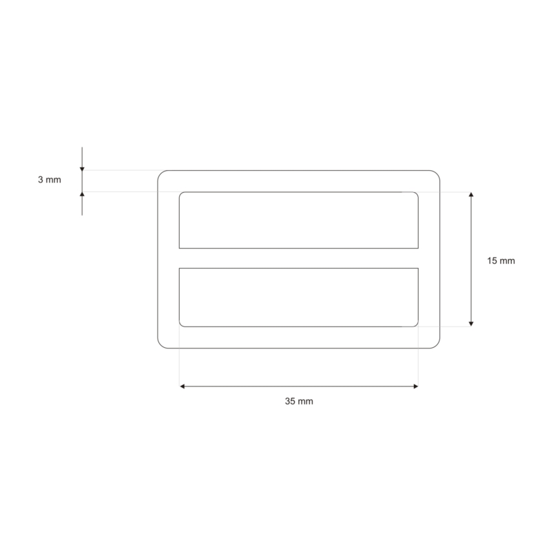 METAL SLIDE BUCKLE 35/15/3 MM MATT BLACK WIRE    100  PCS