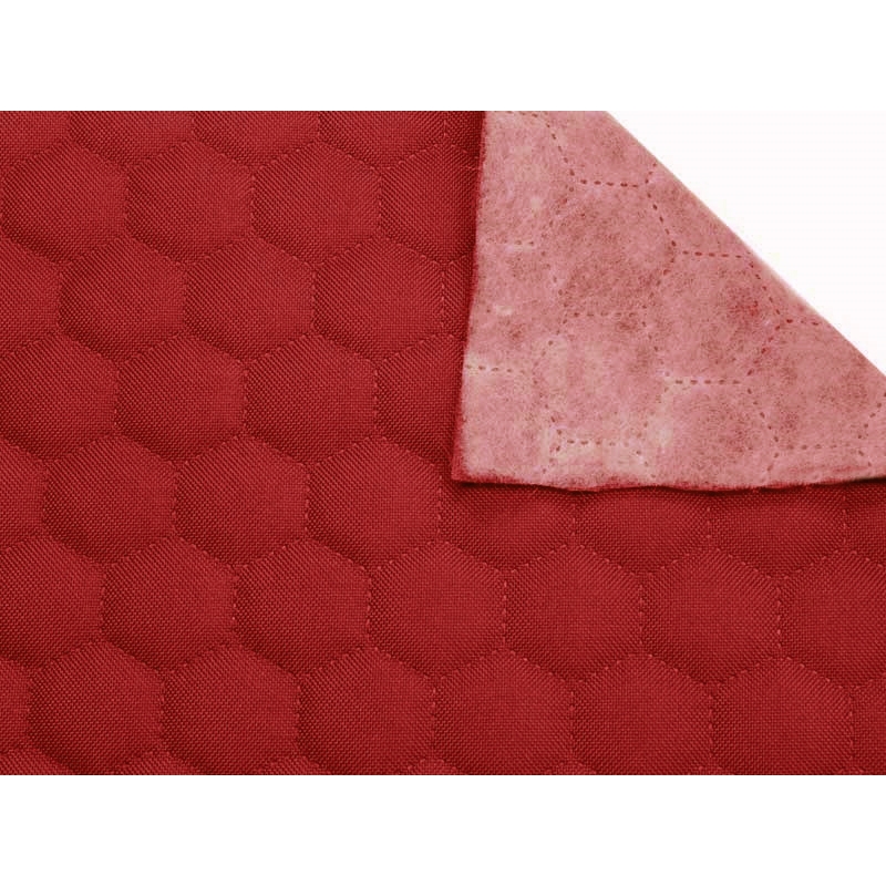 QUILTED POLYESTER FABRIC OXFORD 600D PU*2 WATERPROOF HONEYCOMB (620) RED 160  CM 25  MB