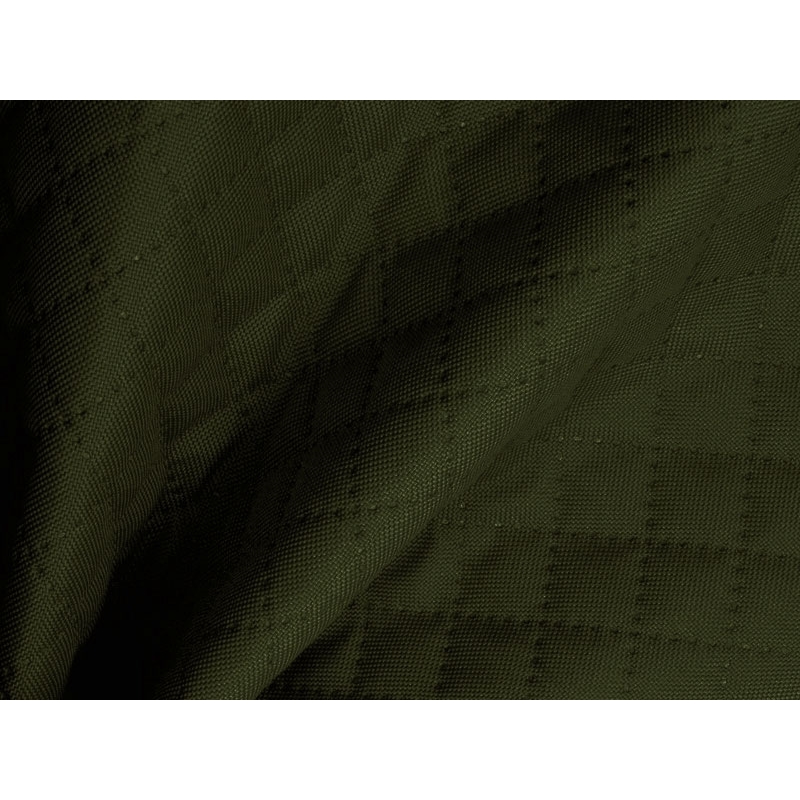 Quilted  polyester fabric Oxford 600d pu*2 waterproof karo (170) olive 160 cm 1 mb