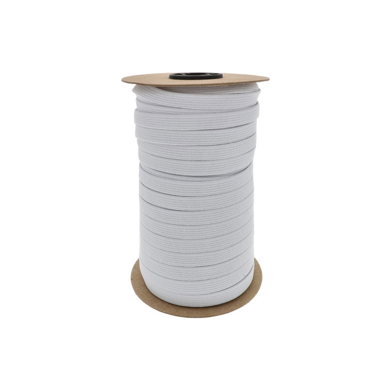 ELASTISCHER BAND FLACH GEWEBTE&nbsp10 MM (501) WEISS   POLYESTER 50 LM