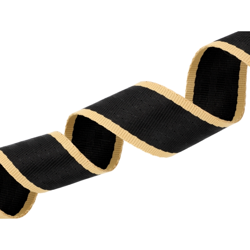 TRAGBAND  40 MM  / 1,6 MM SCHWARZ-BEIGE  EU&nbsp580 PES 25 LM