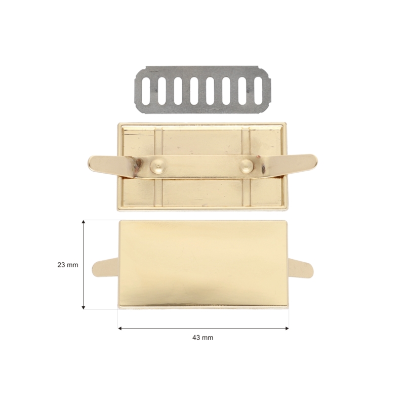 Blaszka pod logo 43/23 mm jasne złoto