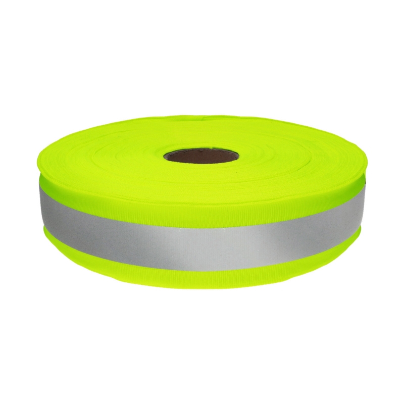 Reflective tape 40 mm 0,45 mm yellow neon + reflector 50 mb