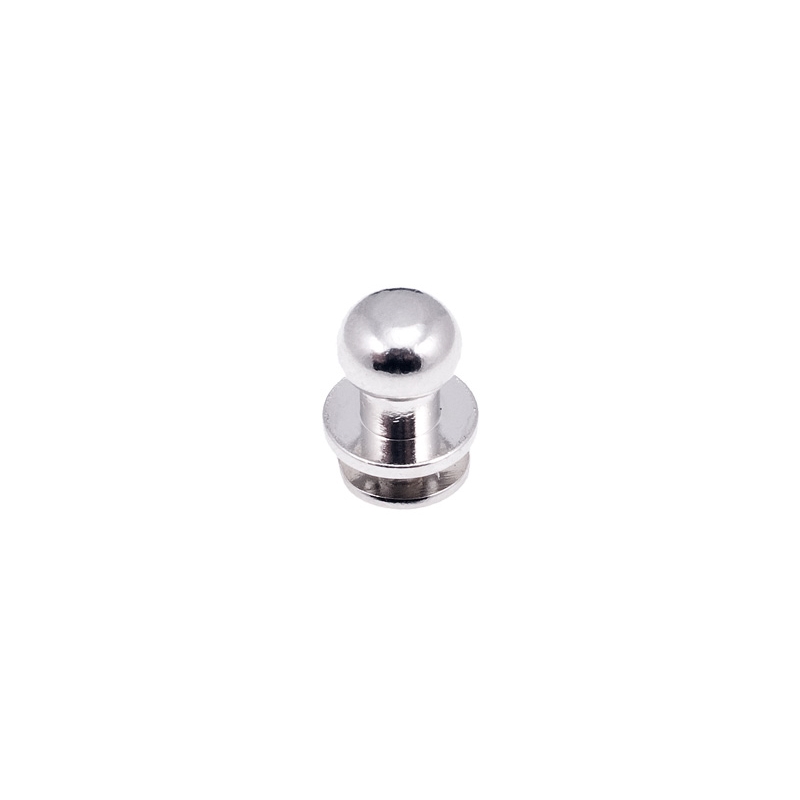 BUTTON  STUD SCREWBACK 8/5/10/10 MM GLOSSY NICKEL