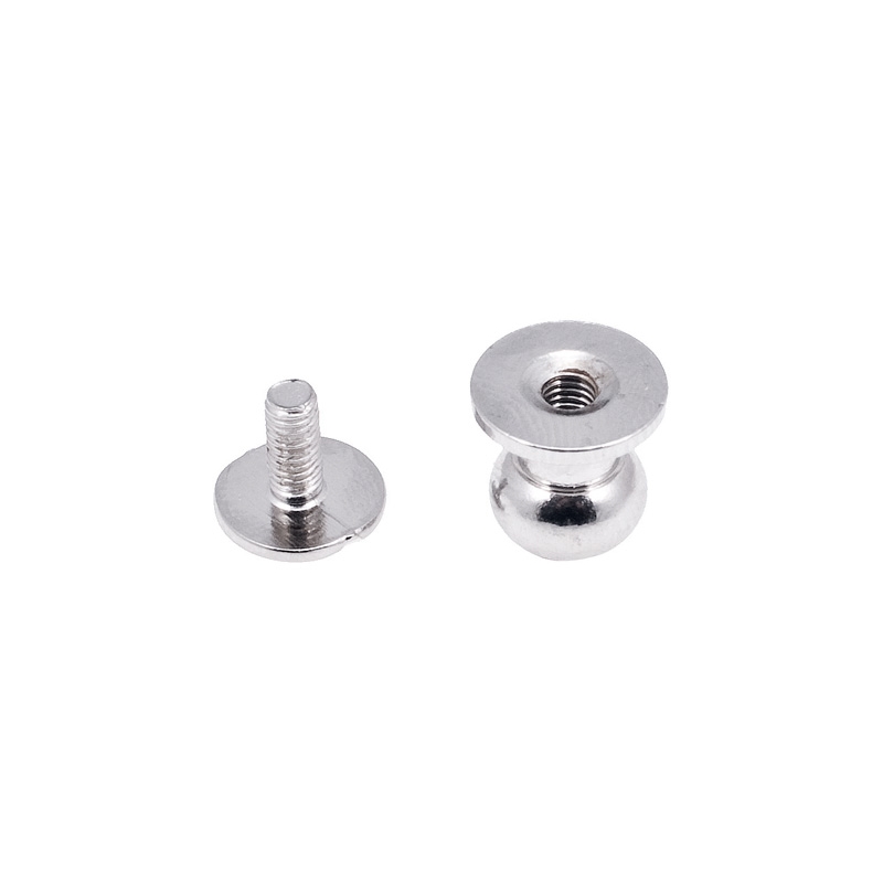 BUTTON  STUD SCREWBACK 8/5/10/10 MM GLOSSY NICKEL