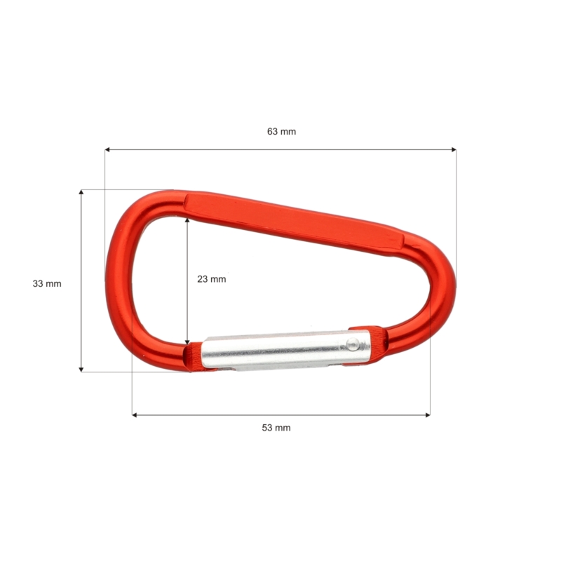 CARABINER SNAP HOOK 53 MM 2093-0104 RED