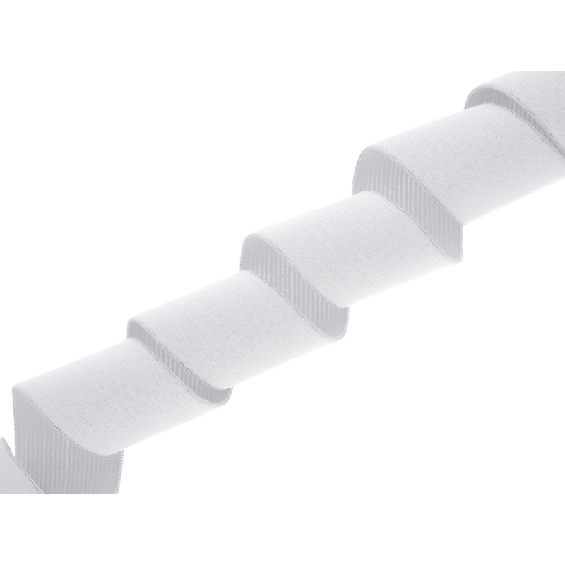 WOVEN ELASTIC TAPE 50 MM (501) WHITE  POLYESTER 25 MB