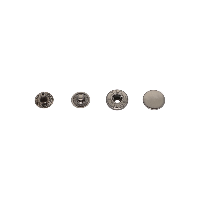 Metal snap fastener alfa 10 mm black nickel