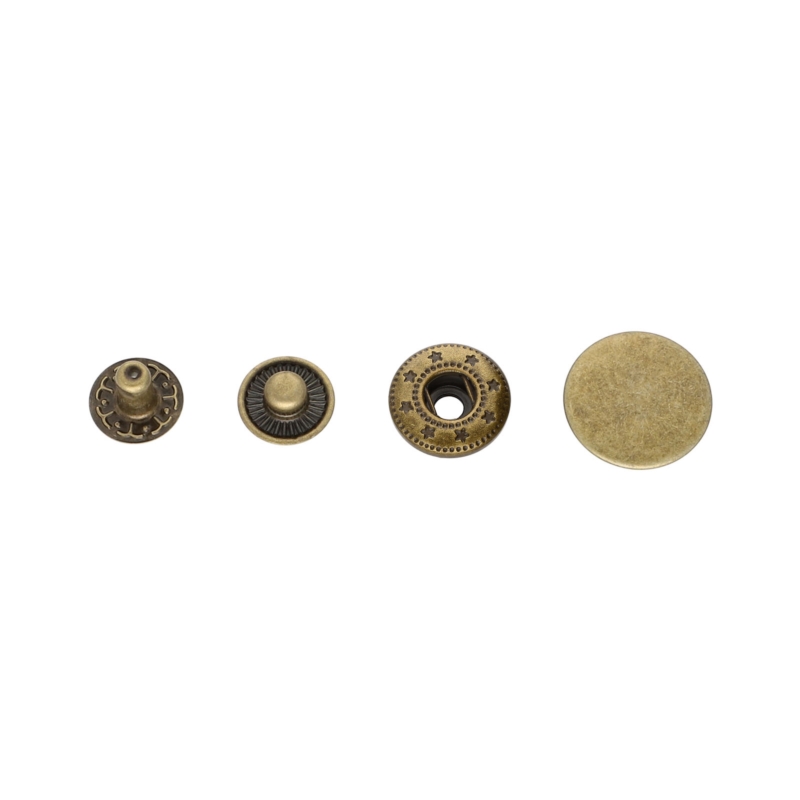 Metal snap fastener alfa 17 mm old gold