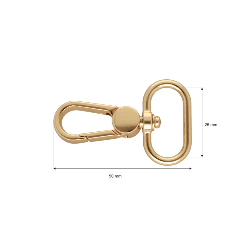 METAL SNAP HOOK 0395 25 MM ADAM LIGHT GOLD 100 PCS