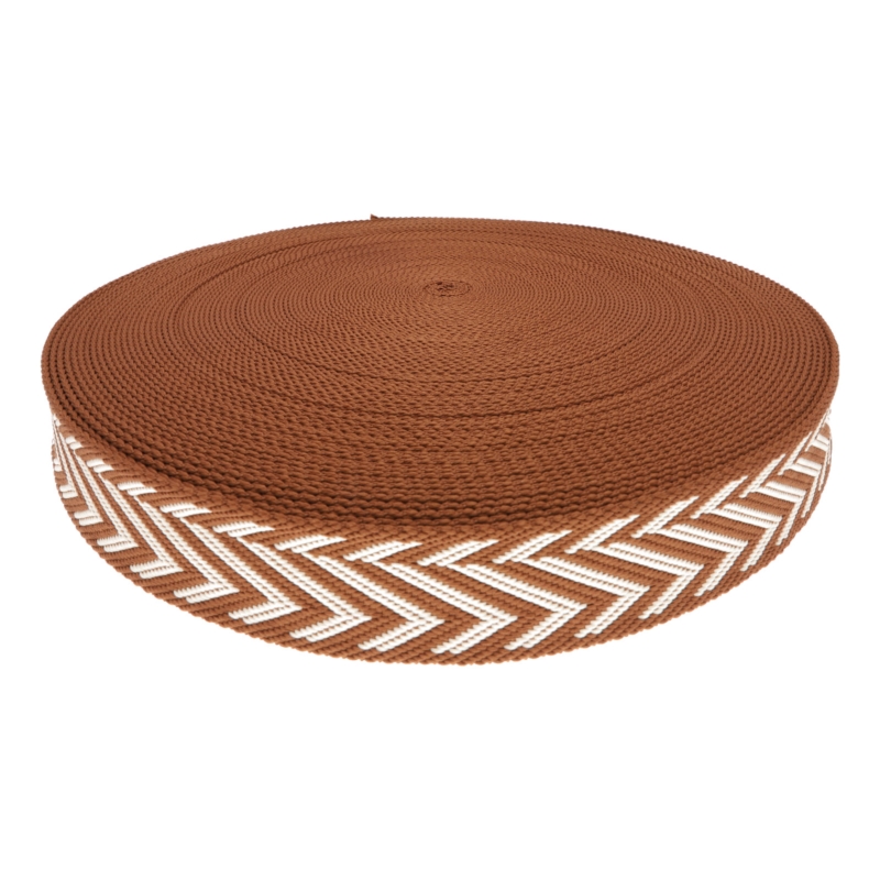 Polycotton webbing 38 mm/2,3 mm (+/-5%) jodła brown  50 yd