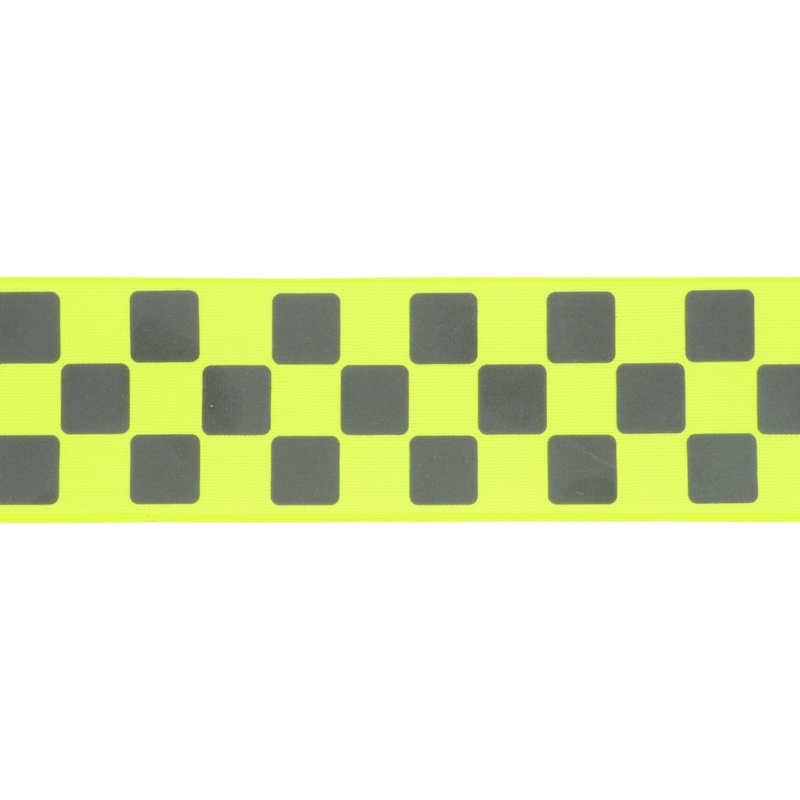 Reflective tape 50 mm yellow neon + reflector checkerboard 50 mb