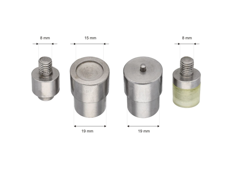 Fixing set for snap fasteners 15 mm  set