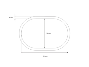 Kółko metalowe 20/14/4 mm (owal) nikiel drut