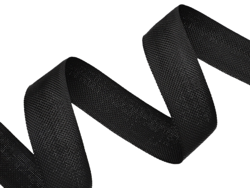 Polyester twill tape 25 mm black (580) Polyester twill tape 25 mm black (580)