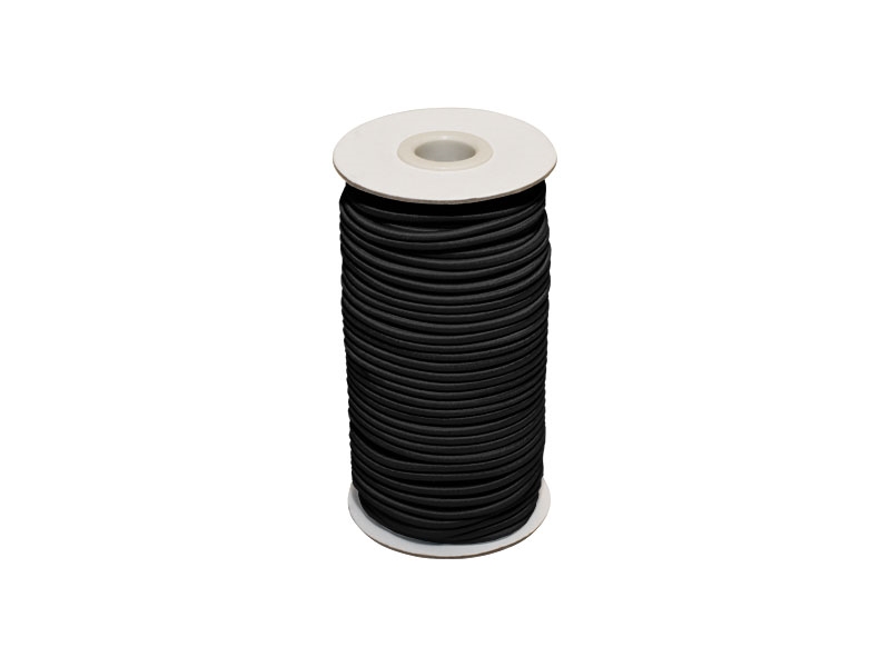 Elastic cord 2,5 mm black 580 polyester 100 mb