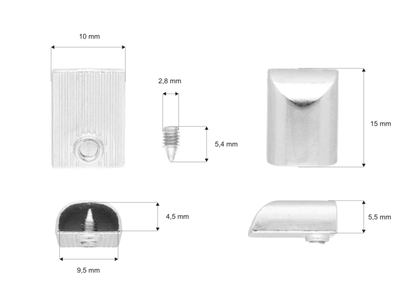 Metal fitting for zip  tape nickel 100 pcs