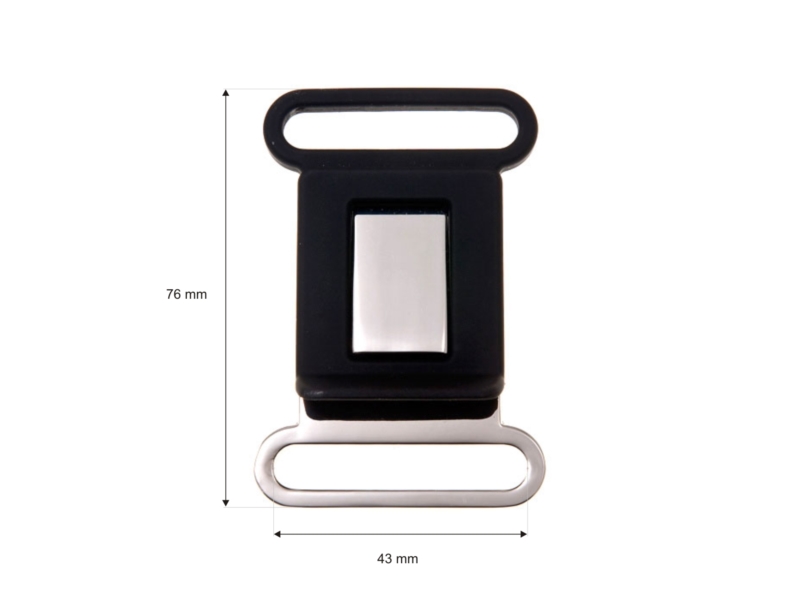Kovová svorka 42 mm černý mat + satén 1 ks