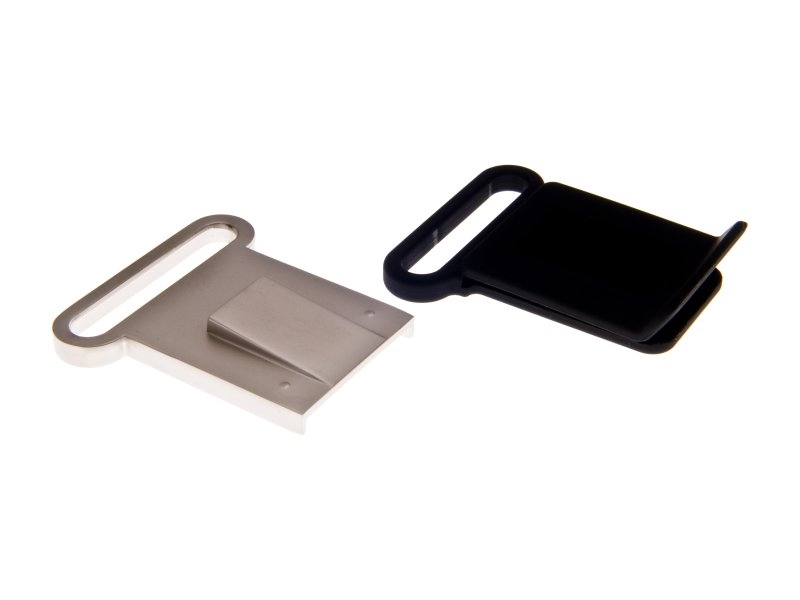 Metal buckle 42 mm matt black + satin 1 pcs
