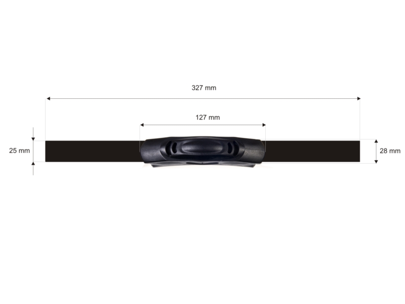 Plastic handle 25/124 mm black 1 pcs