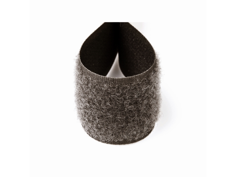 Klettverschlussband  grafitgrau 301 polyester/nylon flausch 25 lm