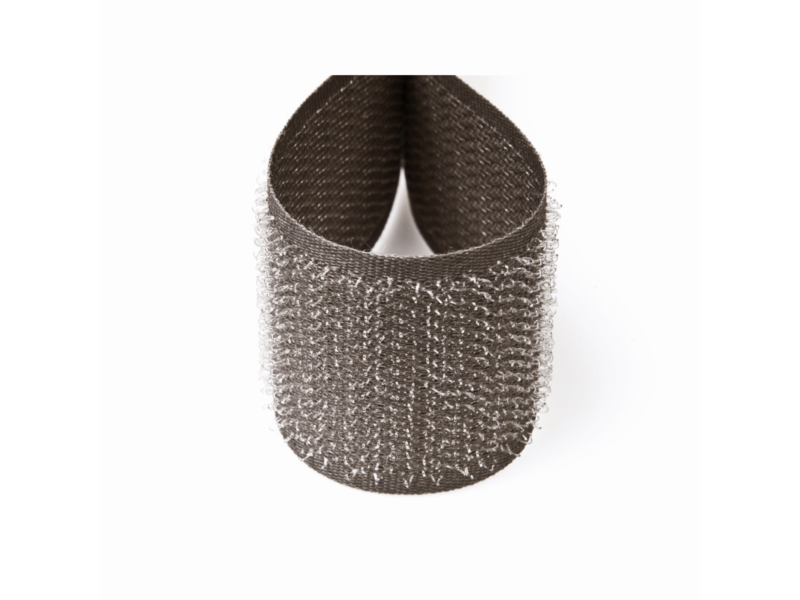 Klettverschlussband  grafitgrau 301 polyester/nylon haken 25 lm