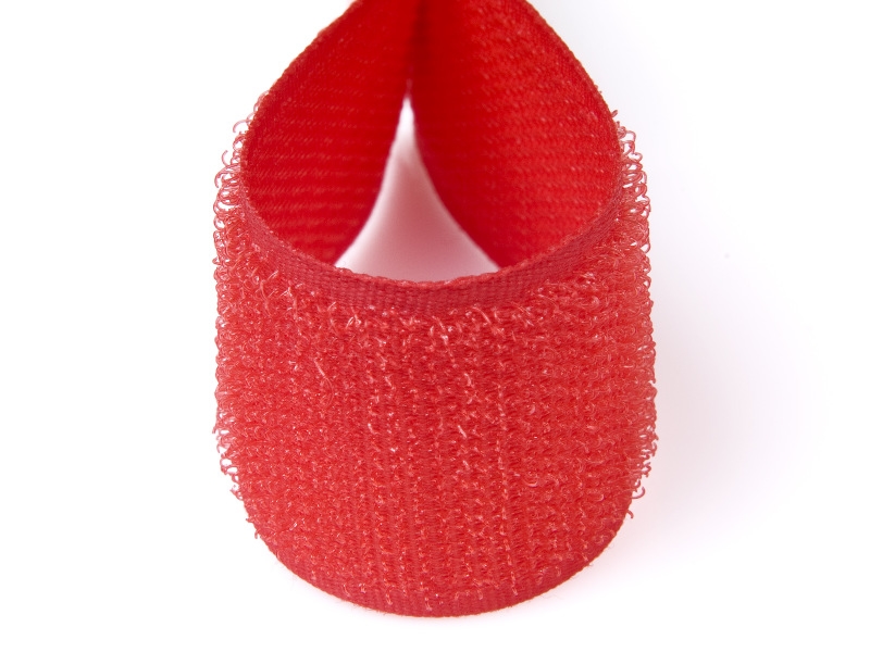 Klettverschlussband  rot 820 polyester/nylon haken 25 lm