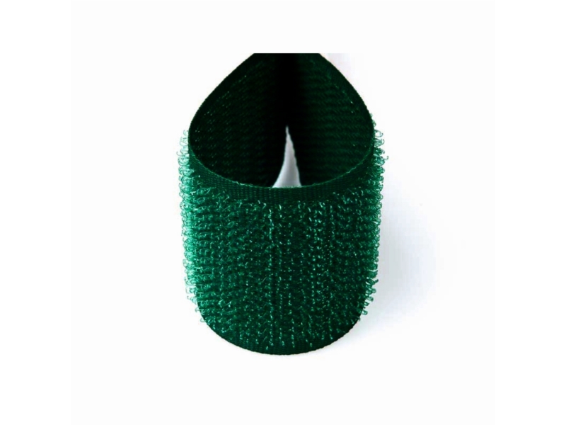 Hook and loop tape  dark green 153 polyester/nylon hook 25 mb