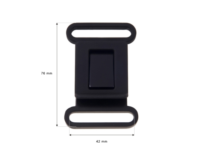 Metal buckle 42 mm matt black 1 pcs