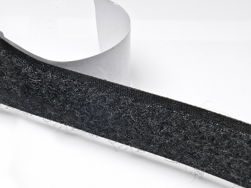 Klettverschlussband selbstklebend  schwarz 580 polyester/nylon flausch 25 lm