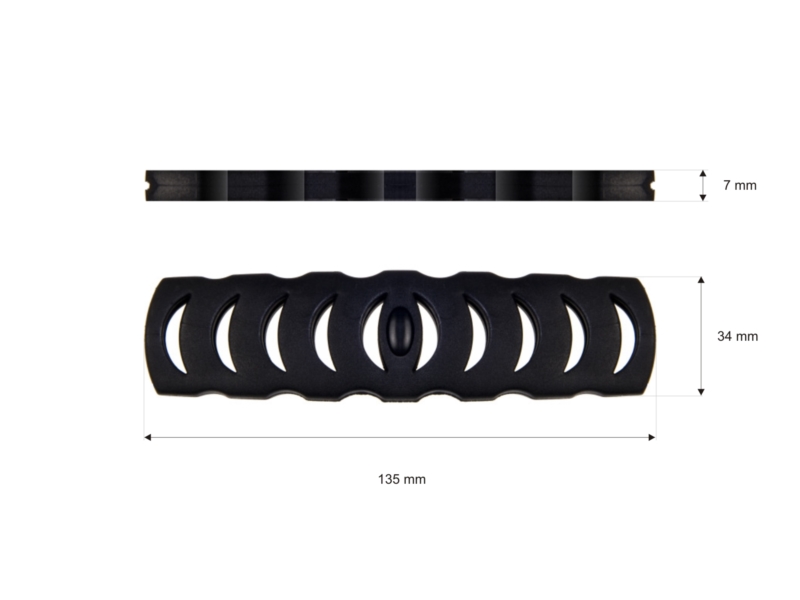 Plastic handle 34/135 mm black 1 pcs