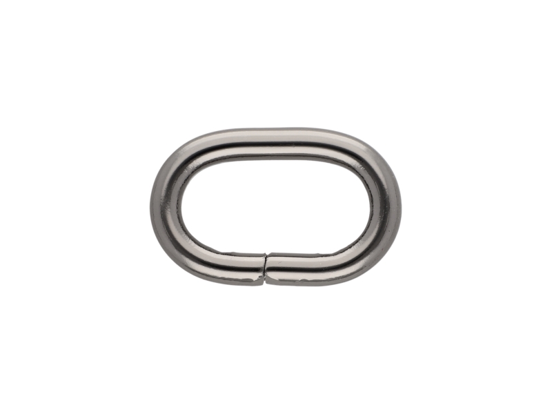 Kółko metalowe 32/16/5,8 mm (owal) czarny nikiel połysk drut