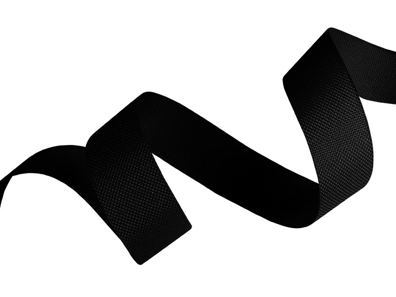Polyester twill tape 25 mm black (580)
