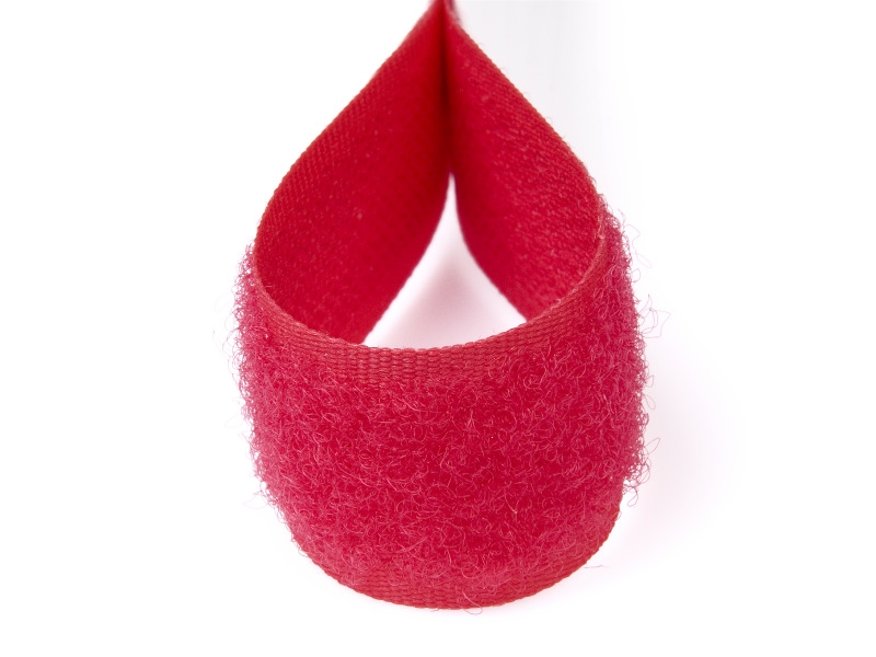 Hook and loop tape  red 171 polyester/nylon loop 25 mb