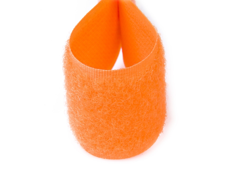 Hook and loop tape  orange neon polyester/nylon loop 25 mb