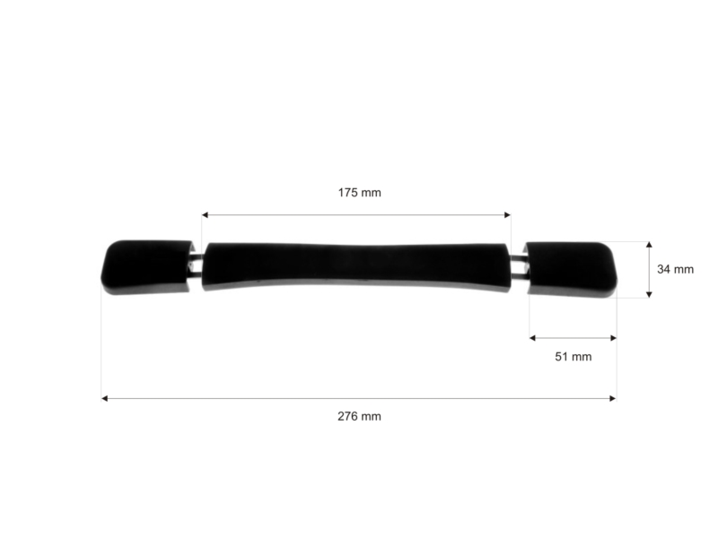 Plastic handle 34/276 mm black 1  pcs