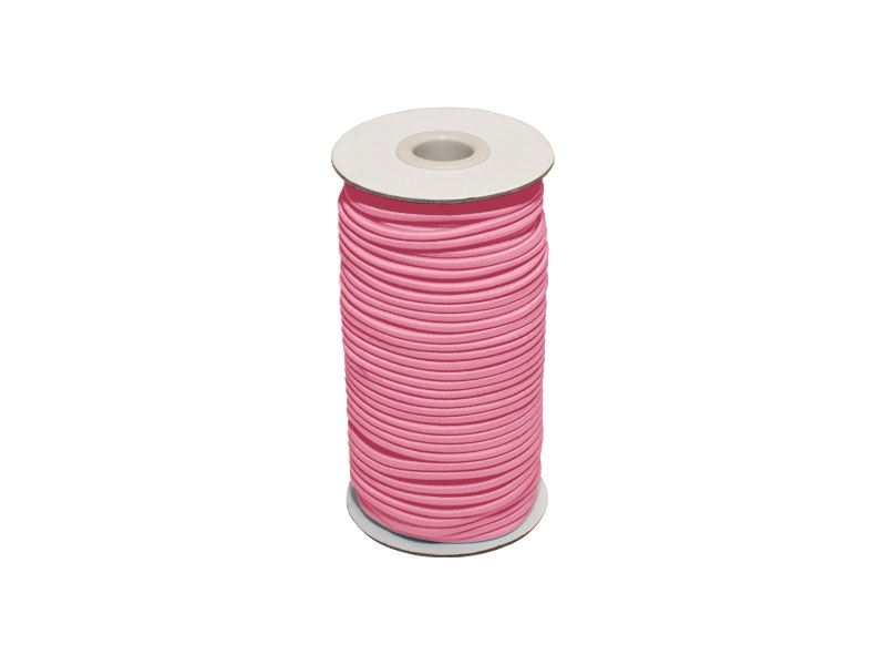 Elastic cord 3 mm pink 513 polyester 50 mb