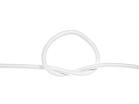 Rubber cord 10 mm (501) white polyester