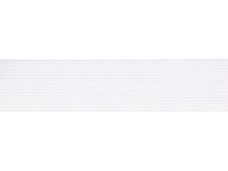 WOVEN ELASTIC TAPE 50 MM (501) WHITE POLYESTER 25 MB